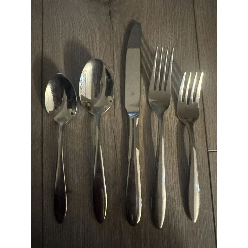 Oneida Taylor Glossy 5 Pc Place Setting Stainless Steel Fork‎ Spoon Knife